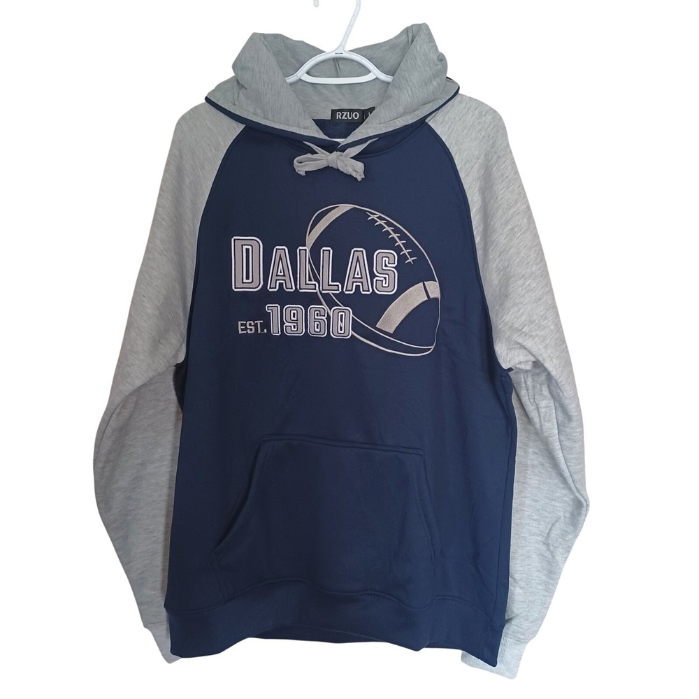 RZUO Unisex Dallas Football Embroidered Sweatshirt Sports Fan Size Large NWT